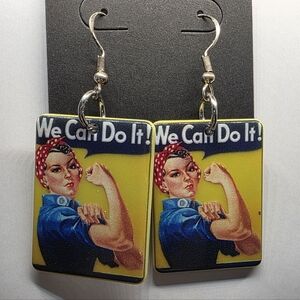 Rosie the Riveter We Can Do It! EarringsHandmade Hypoallergenic BUNDLE 2‎ Save